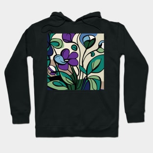 Beautiful flower with purple and green stained glass look. Hoodie